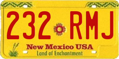 NM license plate 232RMJ