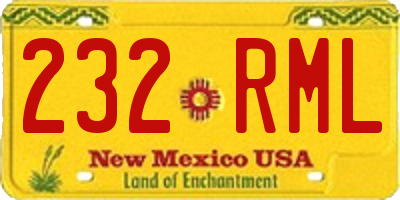 NM license plate 232RML