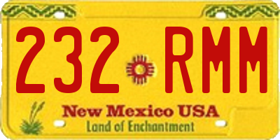 NM license plate 232RMM