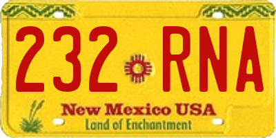 NM license plate 232RNA