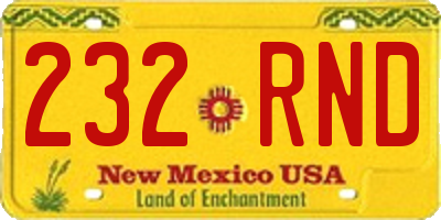 NM license plate 232RND