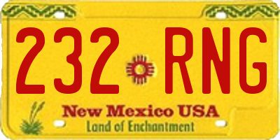 NM license plate 232RNG