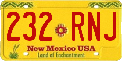 NM license plate 232RNJ