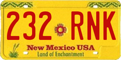 NM license plate 232RNK