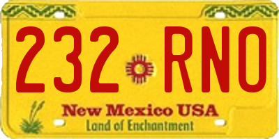 NM license plate 232RNO