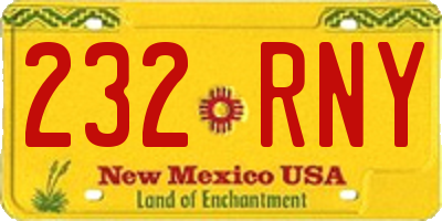 NM license plate 232RNY