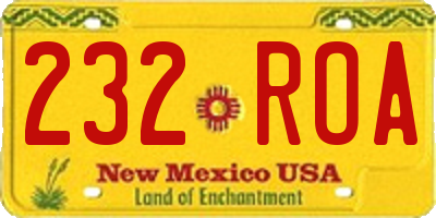 NM license plate 232ROA