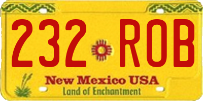 NM license plate 232ROB