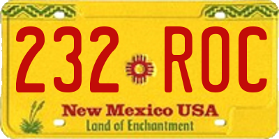 NM license plate 232ROC