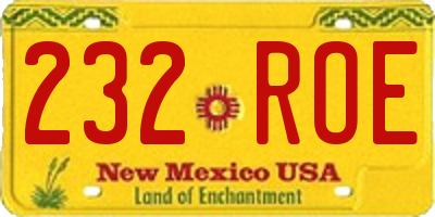 NM license plate 232ROE