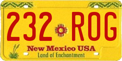 NM license plate 232ROG