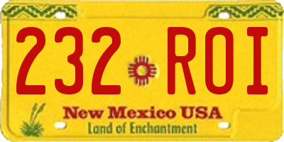 NM license plate 232ROI