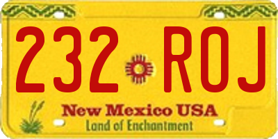 NM license plate 232ROJ