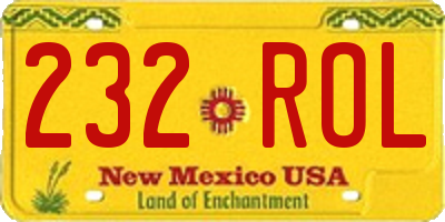 NM license plate 232ROL