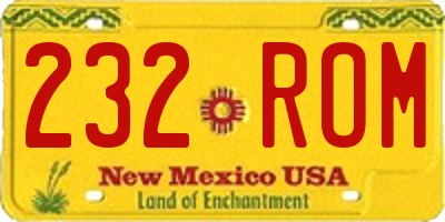 NM license plate 232ROM