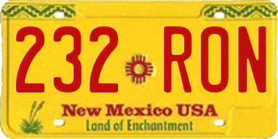 NM license plate 232RON