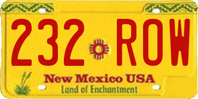 NM license plate 232ROW