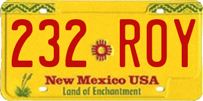 NM license plate 232ROY