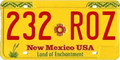 NM license plate 232ROZ