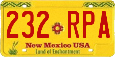NM license plate 232RPA