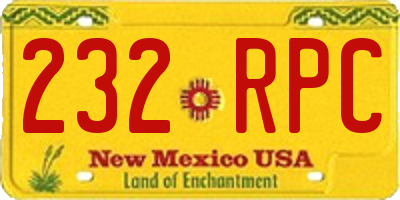 NM license plate 232RPC