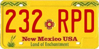 NM license plate 232RPD