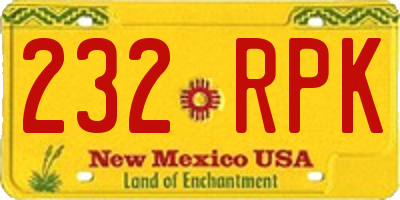 NM license plate 232RPK
