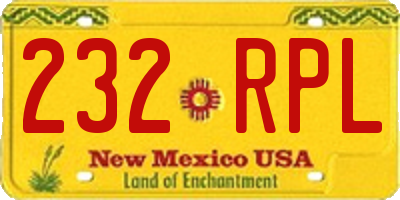 NM license plate 232RPL