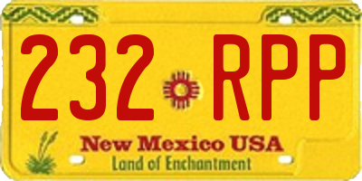 NM license plate 232RPP