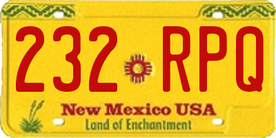 NM license plate 232RPQ
