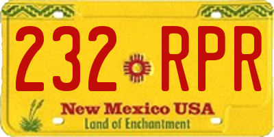 NM license plate 232RPR
