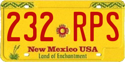 NM license plate 232RPS