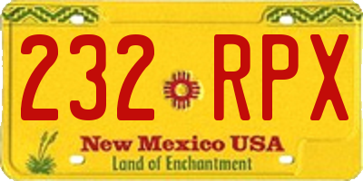 NM license plate 232RPX