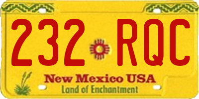 NM license plate 232RQC