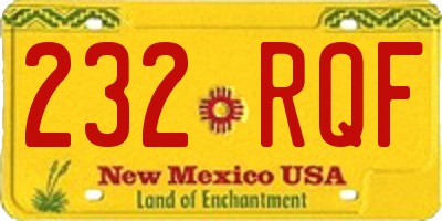 NM license plate 232RQF