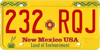 NM license plate 232RQJ