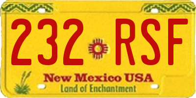 NM license plate 232RSF