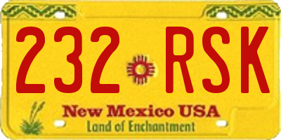 NM license plate 232RSK