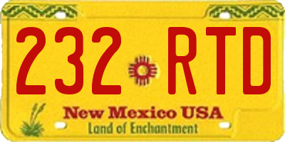 NM license plate 232RTD