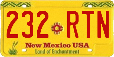 NM license plate 232RTN