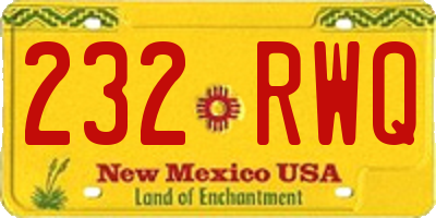 NM license plate 232RWQ