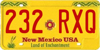 NM license plate 232RXQ