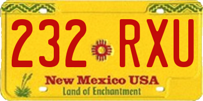 NM license plate 232RXU