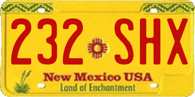 NM license plate 232SHX