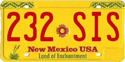 NM license plate 232SIS