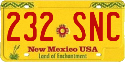 NM license plate 232SNC
