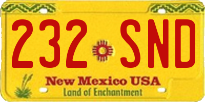 NM license plate 232SND