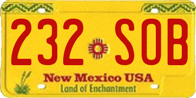 NM license plate 232SOB