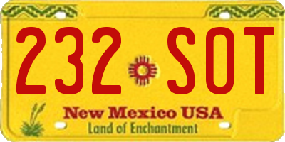 NM license plate 232SOT