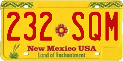 NM license plate 232SQM